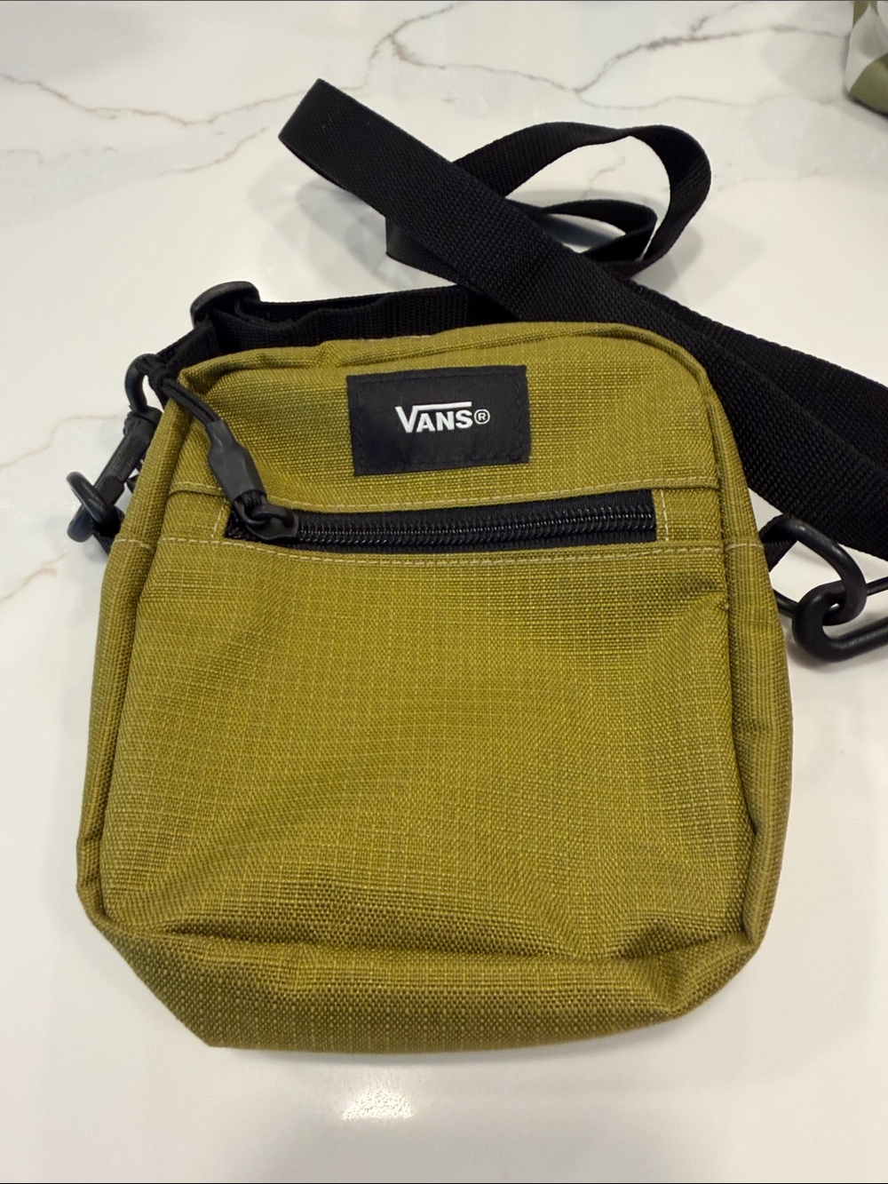 Vans Olive Crossbody Sling Bag with Black Strap